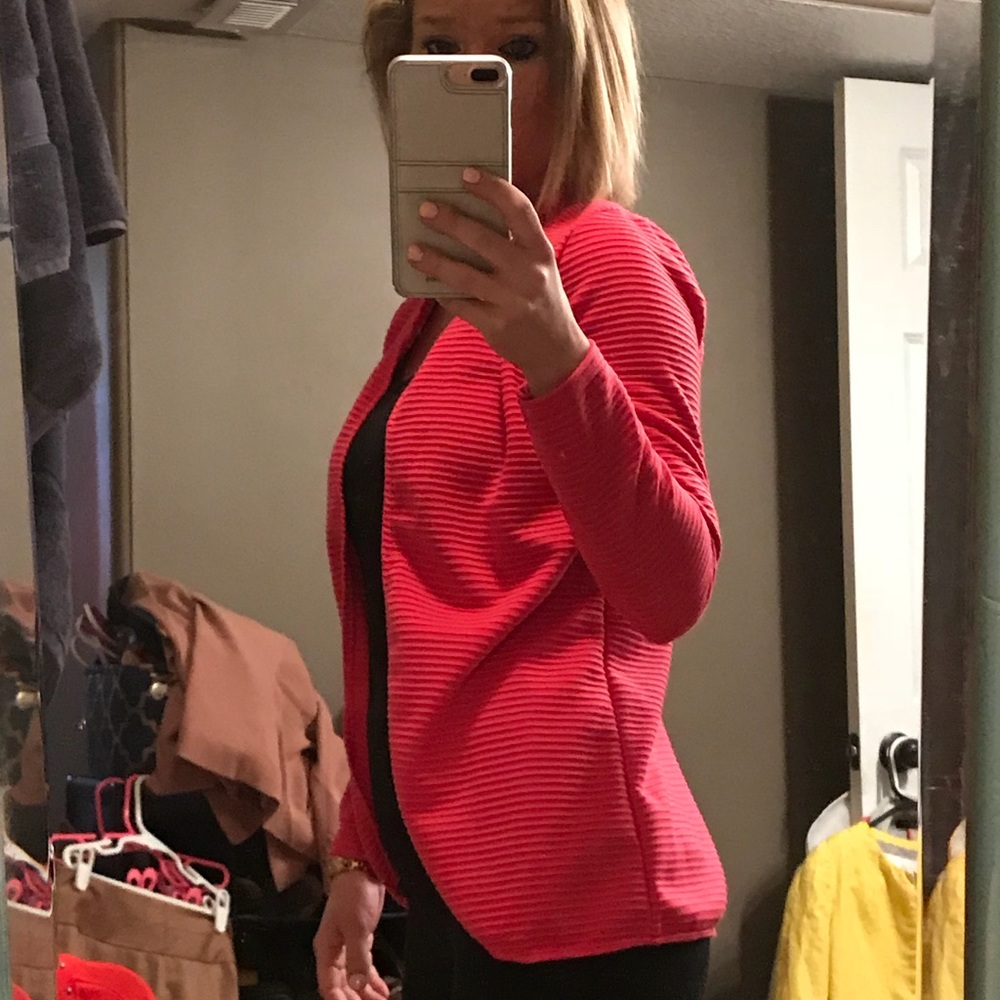 Hot pink cardigan very cute!